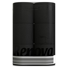 Renova 黑標彩色捲筒衛生紙 16.1m 黑色, 6捲, 1袋