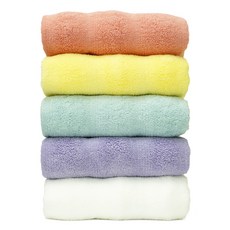 CLAUMAN 無螢光劑柔軟毛巾 180g 40支 精梳棉 5件組, 1套, 混合顏色