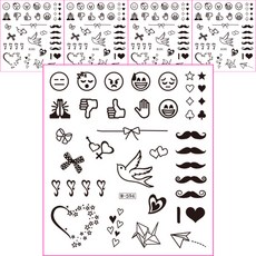 Girls Pouch 特殊紋身貼紙, 單一顏色, 5個