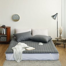 The Zari 鬆緊帶固定式格紋電熱毯套, Milky charcoal gray