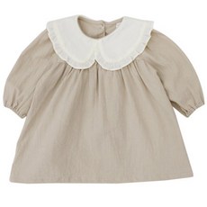 bebe nine 女童基本款荷葉邊連身裙