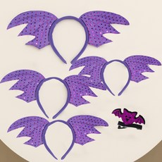 PARTYSHOW 萬聖節蝙蝠髮箍組, 紫色(髮箍), 紫色(髮夾), 1套