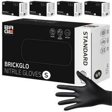 브릭글로 스탠다드 니트릴장갑 100p, 블랙, 소(S), 5개