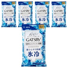 GATSBy 顏用涼感濕巾 冰涼皂香, 15張, 5個