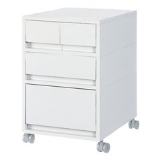 ONE HOUSE 麥樂移動式直角抽屜置物收納櫃 C組 2抽1矮1高 OH-R118-3, 白色