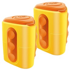 LYRA Groove 雙孔削筆器 三角外型好掌握 防滑設計避免受傷 特殊安全蓋設計, 顏色隨機, 2個