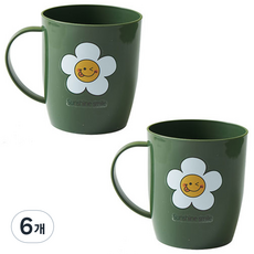 THE ZAKKA 多彩微笑牙刷杯, 6個, 綠色