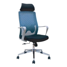 colorplay 玩色系 日光生活館 台灣製造人體工學辦公椅 附頭枕 EL-60, 藍色, 全椅長(118~124cm)