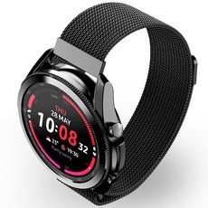 GOOSPERY Galaxy Frontier/Gear S3/Watch3 22mm金屬米蘭錶帶 45/46mm可交互使用, 黑色, 1個