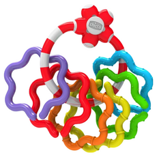 Chicco 寶貝學習顏色形狀手搖鈴 6種不同鮮明色彩的星星形狀環 適合3個月的嬰兒, 1個