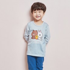 [쿠팡수입] 라인프렌즈 남아용 여아용 유아용 캐릭터 9부 실내복 내의 상하 세트