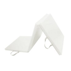 러비쉬 두꺼운 접이식 홈트 방음 3단 폴딩 요가 매트 와이드, 아이보리 화이트