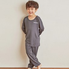 [쿠팡수입] 레노마 남아 유아 기모 베이직 로고 실내복 내의 상하 세트