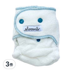 sloomb HLC 舒適軟毛巾面有機竹棉夜用布尿布，70%竹纖維/28%有機棉/2%滌綸, ETHER, 3件