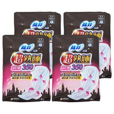 SOFY 蘇菲 超熟睡 超薄細緻棉柔 衛生棉, 35cm, 8片, 4包