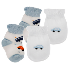 Lucky Baby 新生兒護手套襪套2件組 - (S287) 100%純棉