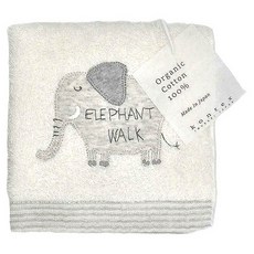 kontex 今治 純棉可愛動物手帕, 有機棉, 25 x 25cm, 灰小象