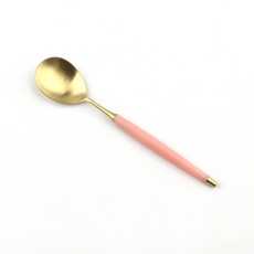 Bogen 르비앙 金色餐具沙拉匙, 柔粉色, 1個
