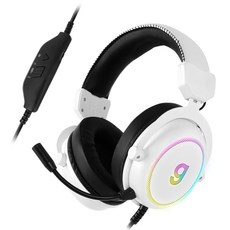 g-clicker 虛擬 7.1 降噪 RGB 遊戲耳機, U3100, 白色