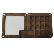 迷你木製調色板 7.5*7.5cm, 15格, 1個