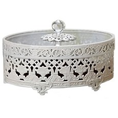 INTODECO 橢圓形珠寶盒 大, 象牙白, 1個