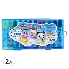 LIBERTY 利百代 w-001 可愛家族彩色筆-12色(透明藍), 12色, 2入