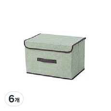 Salrim Manyeo 折疊式布質收納箱 L, 綠色, 6個