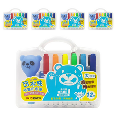 SUCCESS 成功 可水洗噴畫彩色筆 12色, 附贈卡通模板，通過ST玩具檢驗, 5盒