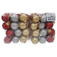 煥佑 12入30mm亮蔥球吊飾 4組 - 聖誕樹裝飾品 節慶裝飾必備, 紅