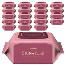 베베숲 시그니처 레드 유아물티슈 캡형, 80g, 70매, 20개