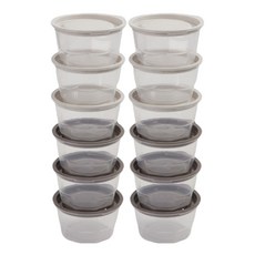 Nineware 圓形密封容器 6件組, 灰色350ml*3個+象牙色350ml*3個, 2組