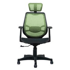 台灣製造頭枕電腦椅 AH-02, 58 x 50 x111cm, 綠色, 人體工學設計, 透氣網布