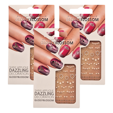 GLOSSYBLOSSOM 3D眩眼美甲貼套裝 閃亮貼花裝飾, 菱形, 1組