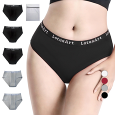 Innerprids 女性Q彈高彈力棉質彈性內褲5件組 + 專用洗衣袋組合, 黑色3+灰色2