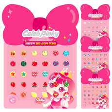 Pinky 孩童印花耳環裝飾貼紙 4入