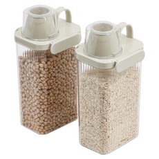 KIVOLI 廚房密封雜糧罐 1800ml, 2個, 透明
