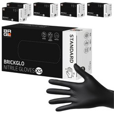 브릭글로 스탠다드 니트릴장갑 100p, 블랙, 미니(XS), 6개
