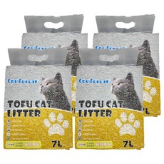 元氣家族 天然豌豆凝結貓砂 7L 豆腐貓砂 除臭, 4袋, 純粹原味
