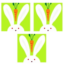 數字油畫 DIY 兔子 Set 3, 20*20cm, 油畫布, 松木框, 3個