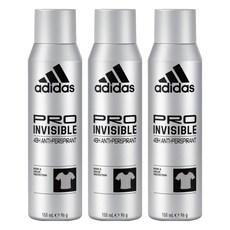 adidas 愛迪達 男用制汗爽身噴霧 無痕乾爽 150ml 男士止汗香氛, 3瓶