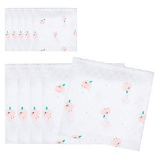 OYBY 嬰兒桃子印花竹纖維手帕 10入