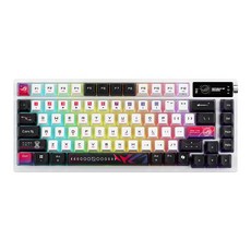 ROG AZOTH X V2 영문 알루미늄 75% OLED 5중흡음 핫스왑 무선 텐키리스 기계식 키보드, 블랙 + 화이트, 90MP044G-BKUA30, 청축