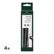 FABER-CASTELL 輝柏 PITT炭筆水泡棒 9-15mm*4入 129498, 黑色, 4個