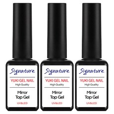 YUKI 經典鏡面封層膠 果凍凝膠美甲 指甲油 亮油 封層膠, 3個, 黑色, 7g