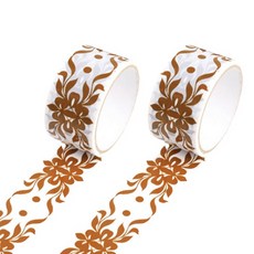 트래디셔널 문양 인테리어 DIY 장식 롤 테이프 15m, 브라운 5호, 2개