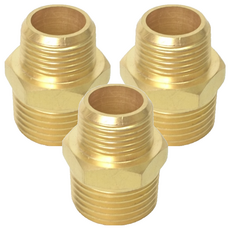 新多多小舖 四分外牙轉三分外牙轉接頭 黃銅材質 螺紋精準 水管轉接 DIY, 3個一組, 1組, 1.65 x 2 x 2.8cm