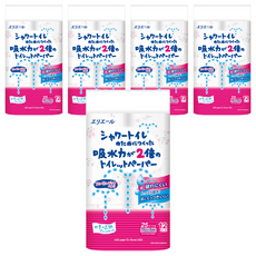 elleair 艾黎艾爾 溫水洗淨便座專用衛生紙 菱格紋壓花技術 100%紙漿製造 吸水力2倍, 25m, 12捲, 5袋