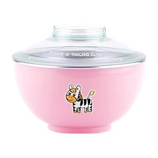 ZEBRA THAILAND 304不銹鋼彩色隔熱麵碗 附蓋 15cm雙層隔熱 耐酸鹼不易生鏽 1.0L, 粉紅色, 1組