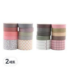 indi.k Sweet Dream 晨光 + Happy Time 紙膠帶套組, 混合色, 2套