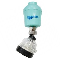 Water More 水摩爾 廚衛兩用亞硫酸鈣過濾增壓龍頭組 除氯過濾器 + 360度浴室廚房三段增壓噴灑頭 + 特製內外牙轉接頭 + 螺牙轉接頭, 顏色隨機, 1組